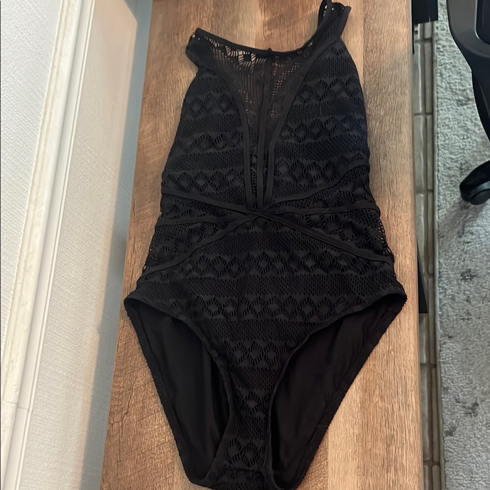 Becca Black Lace One-Piece Swimsuit